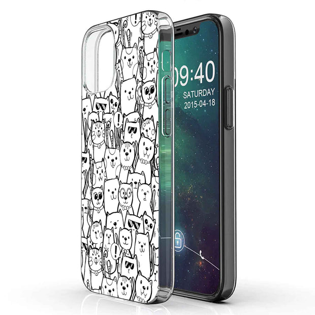 Comic Cat Print Slim Cover For Apple iPhone  (16,15,14,13,12, SE, Pro, Max, Plus), Print in USA