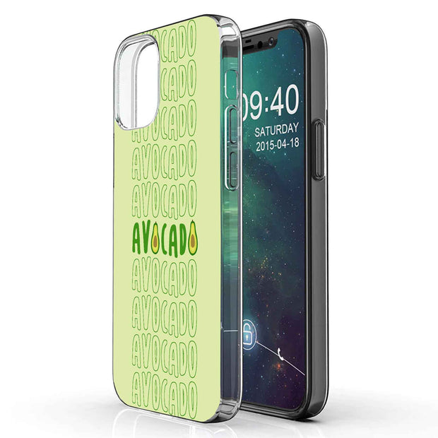 Avocado Text  Print Slim Cover For Apple iPhone  (16,15,14,13,12, SE, Pro, Max, Plus), Print in USA