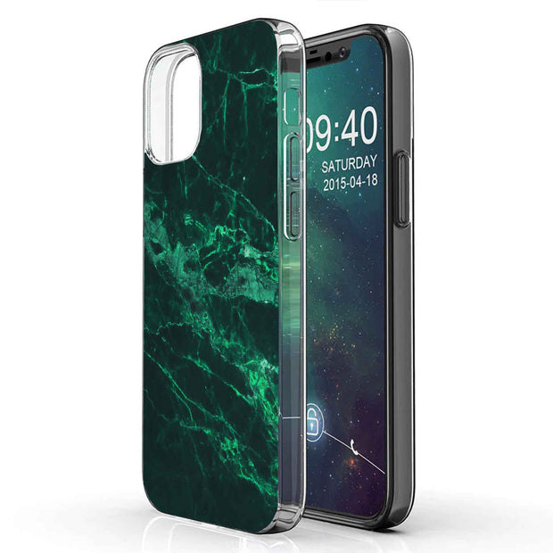 Green Marble Print Slim Cover For Apple iPhone  (16,15,14,13,12, SE, Pro, Max, Plus), Print in USA