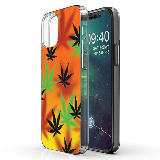 Color Marijuana Print Slim Cover For Apple iPhone  (16,15,14,13,12, SE, Pro, Max, Plus), Print in USA