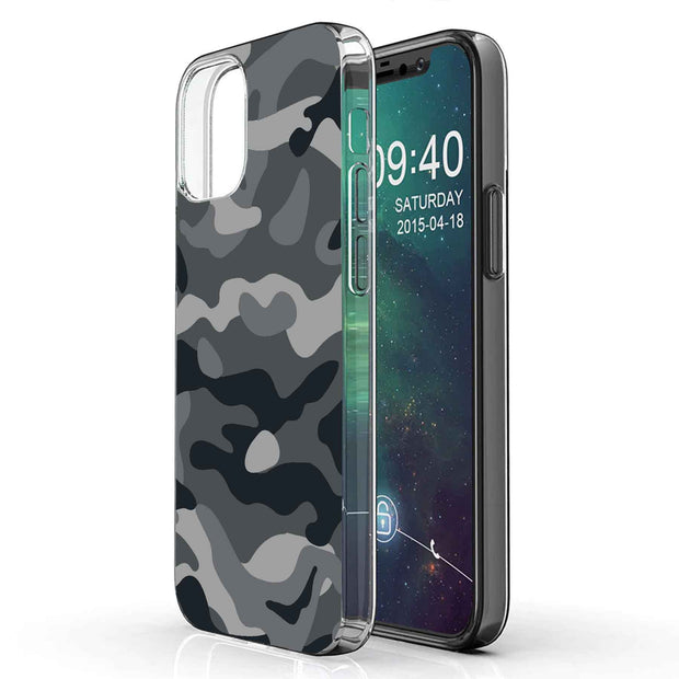 Winter Camo Print Slim Cover For Apple iPhone  (16,15,14,13,12, SE, Pro, Max, Plus), Print in USA