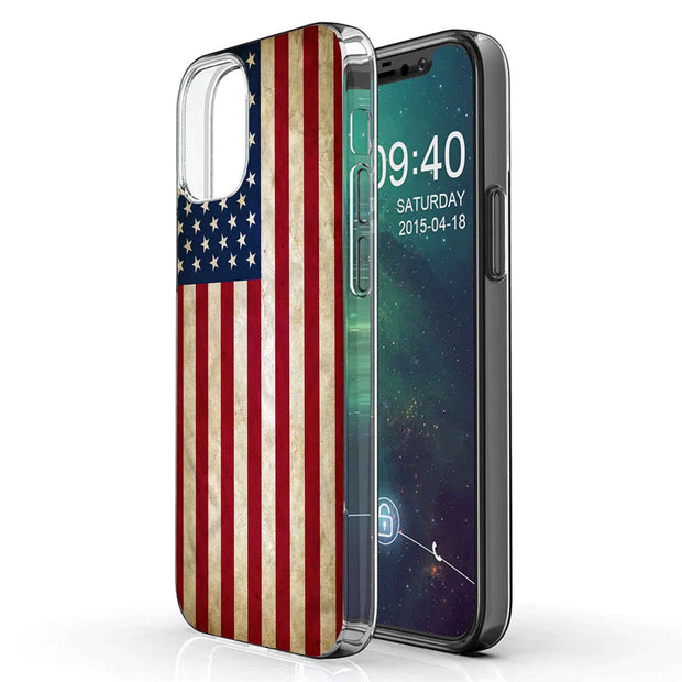 American Flag Print Slim Cover For Apple iPhone  (16,15,14,13,12, SE, Pro, Max, Plus), Print in USA