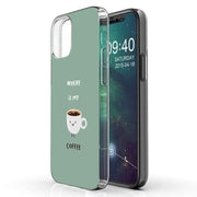 Where My Coffee Print Slim Cover For Apple iPhone  (16,15,14,13,12, SE, Pro, Max, Plus), Print in USA