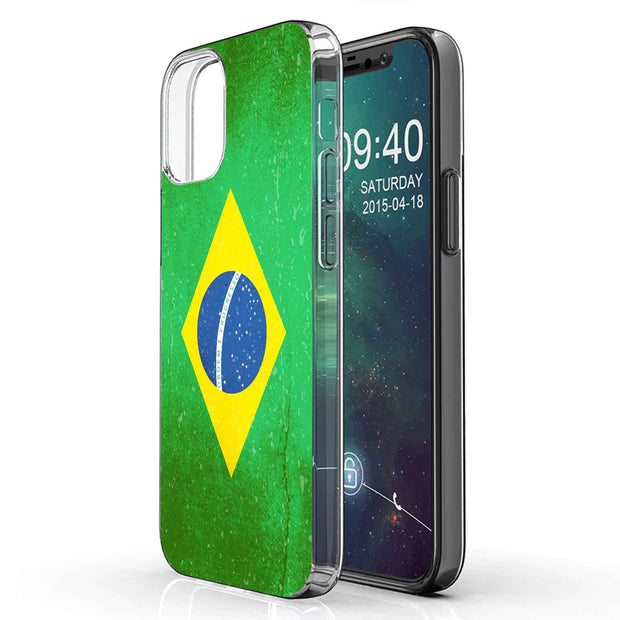 Old Flag Brazil Print Slim Cover For Apple iPhone  (16,15,14,13,12, SE, Pro, Max, Plus), Print in USA