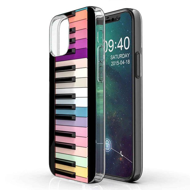 Rainbow Piano Print Slim Cover For Apple iPhone  (16,15,14,13,12, SE, Pro, Max, Plus), Print in USA