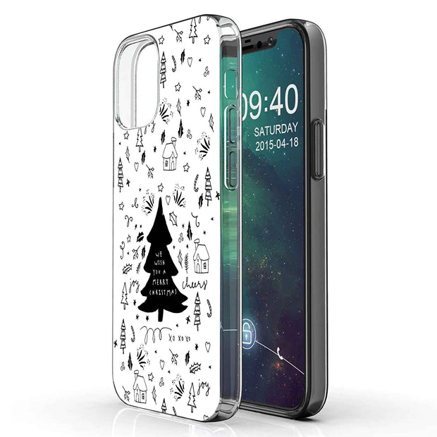 Wish You A Xmas Print Slim Cover For Apple iPhone  (16,15,14,13,12, SE, Pro, Max, Plus), Print in USA