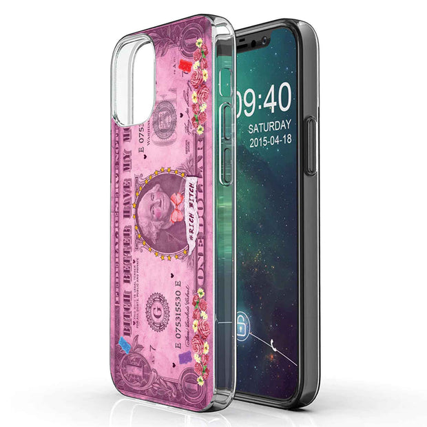 Rich Bitch Print Slim Cover For Apple iPhone  (16,15,14,13,12, SE, Pro, Max, Plus), Print in USA