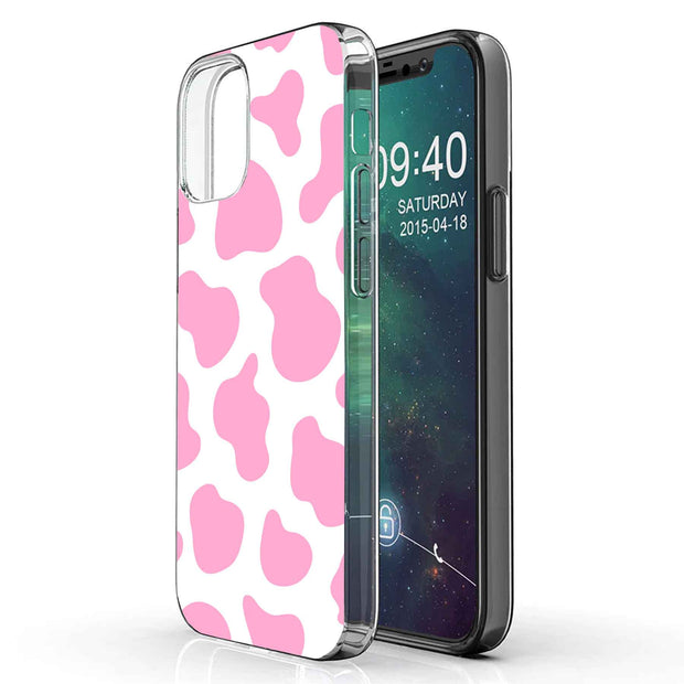 Cow Shape Pink Print Slim Cover For Apple iPhone  (16,15,14,13,12, SE, Pro, Max, Plus), Print in USA