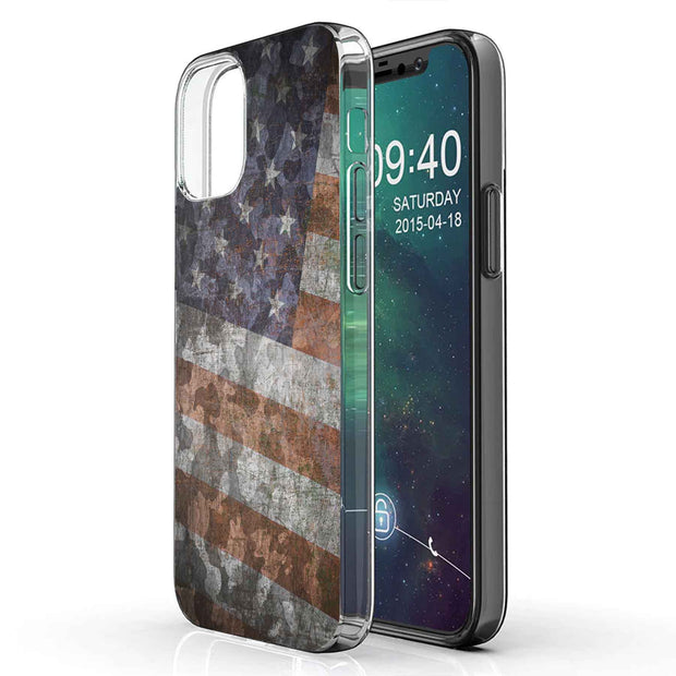 American Flag 2 Print Slim Cover For Apple iPhone  (16,15,14,13,12, SE, Pro, Max, Plus), Print in USA