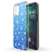 Blue Snowflakes Print Slim Cover For Apple iPhone  (16,15,14,13,12, SE, Pro, Max, Plus), Print in USA