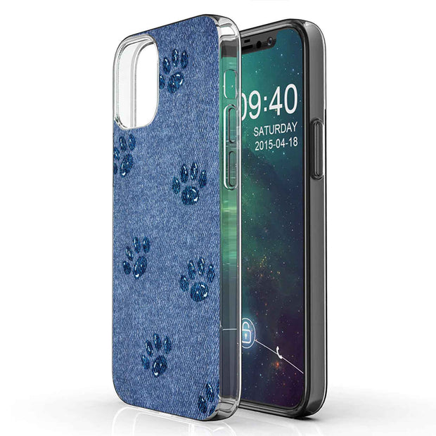 Paw Footprints Print Slim Cover For Apple iPhone  (16,15,14,13,12, SE, Pro, Max, Plus), Print in USA