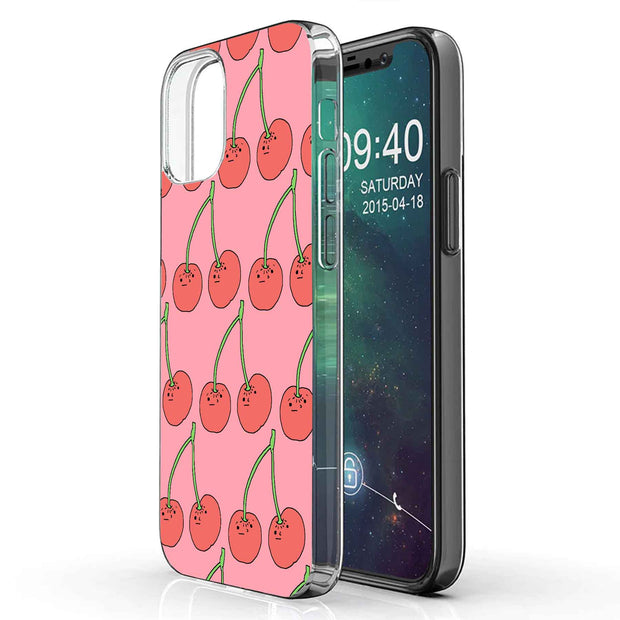 Cherry Print Slim Cover For Apple iPhone  (16,15,14,13,12, SE, Pro, Max, Plus), Print in USA