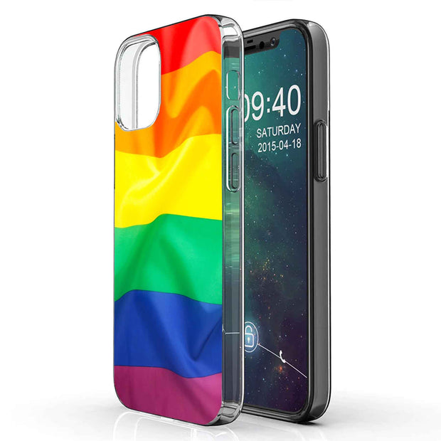 Rainbow LGBTQ Print Slim Cover For Apple iPhone  (16,15,14,13,12, SE, Pro, Max, Plus), Print in USA