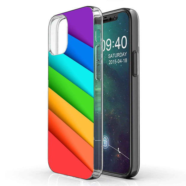 Rainbow Pride Print Slim Cover For Apple iPhone  (16,15,14,13,12, SE, Pro, Max, Plus), Print in USA