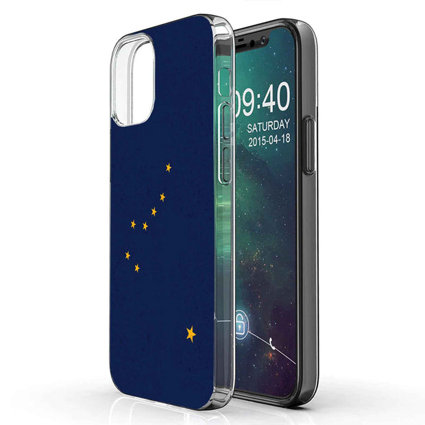 Alaska Flag Print Slim Cover For Apple iPhone  (16,15,14,13,12, SE, Pro, Max, Plus), Print in USA