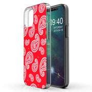 Paisley Red Print Slim Cover For Apple iPhone  (16,15,14,13,12, SE, Pro, Max, Plus), Print in USA