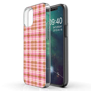 Plaid Grid Line Print Slim Cover For Apple iPhone  (16,15,14,13,12, SE, Pro, Max, Plus), Print in USA