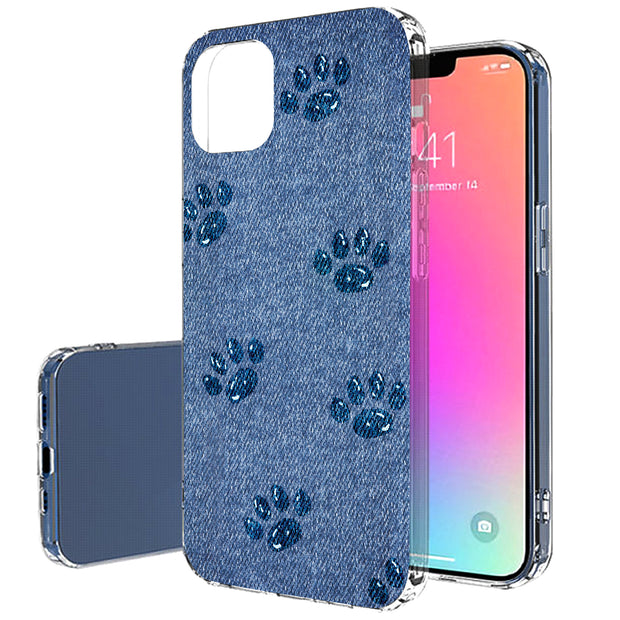 Paw Footprints Print Slim Cover For Apple iPhone  (16,15,14,13,12, SE, Pro, Max, Plus), Print in USA