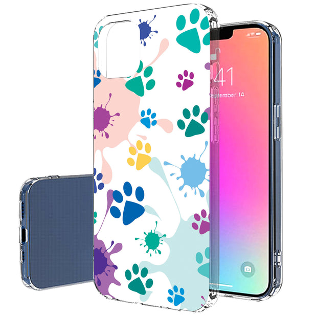 Paw Color 2 Print Slim Cover For Apple iPhone  (16,15,14,13,12, SE, Pro, Max, Plus), Print in USA