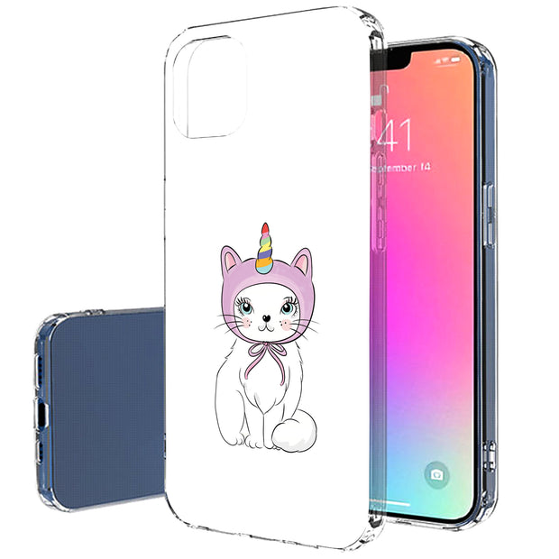 Unicorn Kitty Print Slim Cover For Apple iPhone  (16,15,14,13,12, SE, Pro, Max, Plus), Print in USA