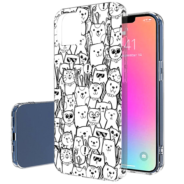 Comic Cat Print Slim Cover For Apple iPhone  (16,15,14,13,12, SE, Pro, Max, Plus), Print in USA