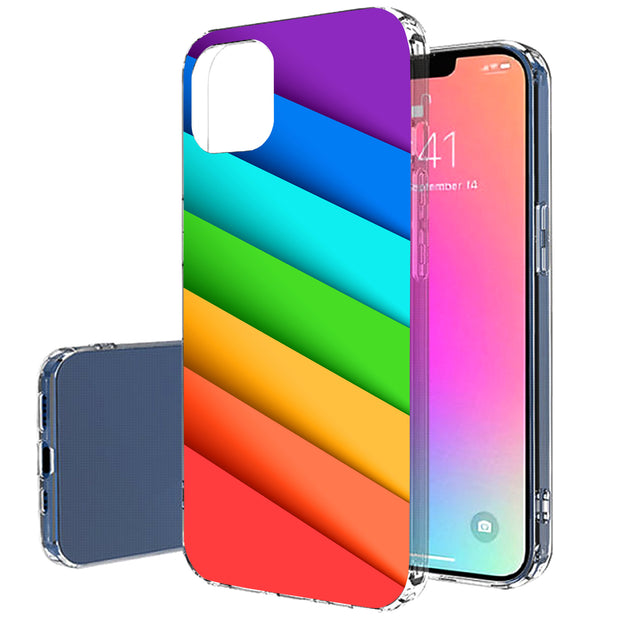 Rainbow Pride Print Slim Cover For Apple iPhone  (16,15,14,13,12, SE, Pro, Max, Plus), Print in USA