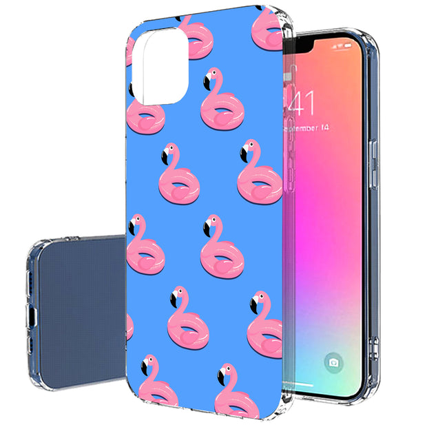 Cute Flamingo Print Slim Cover For Apple iPhone  (16,15,14,13,12, SE, Pro, Max, Plus), Print in USA