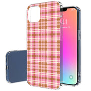 Plaid Grid Line Print Slim Cover For Apple iPhone  (16,15,14,13,12, SE, Pro, Max, Plus), Print in USA