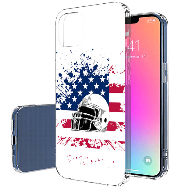 USA Flag Helmet Print Slim Cover For Apple iPhone  (16,15,14,13,12, SE, Pro, Max, Plus), Print in USA