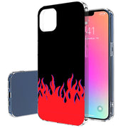 Red Flames Print Slim Cover For Apple iPhone  (16,15,14,13,12, SE, Pro, Max, Plus), Print in USA