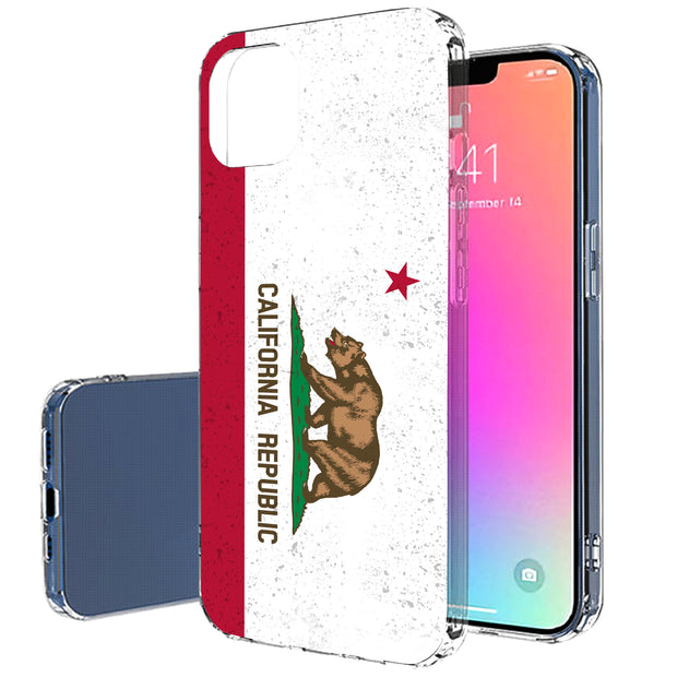 CA State Flag Print Slim Cover For Apple iPhone  (16,15,14,13,12, SE, Pro, Max, Plus), Print in USA