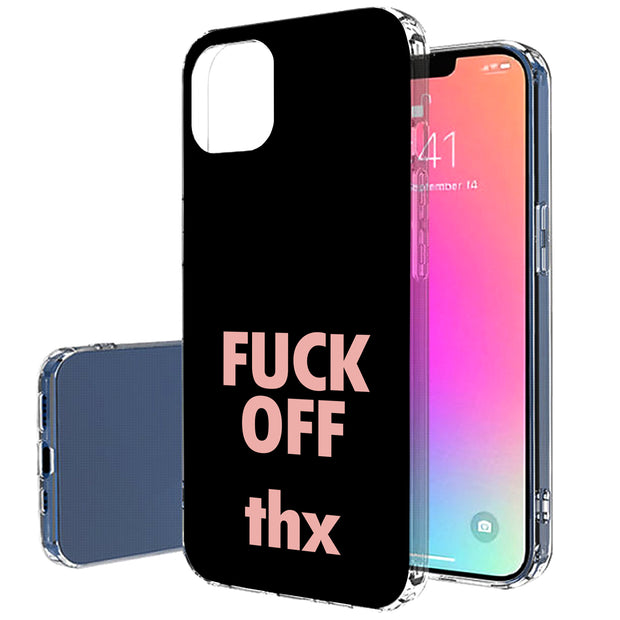 Fun Quote F Off Print Slim Cover For Apple iPhone  (16,15,14,13,12, SE, Pro, Max, Plus), Print in USA