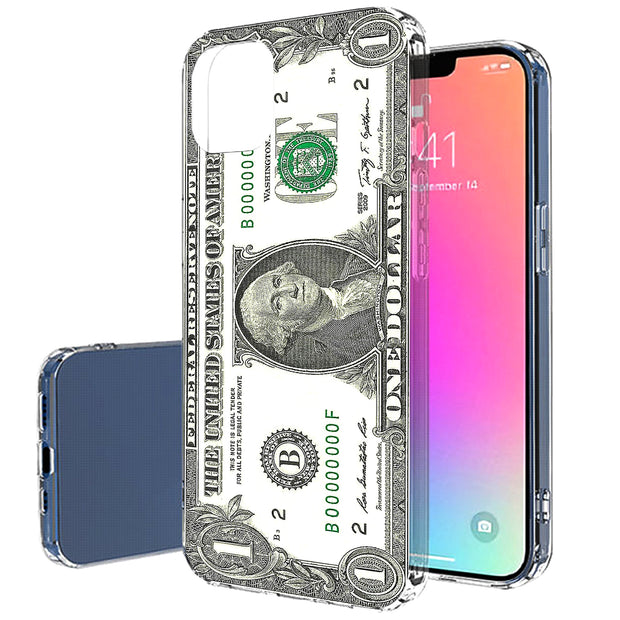One Dollar Bill Print Slim Cover For Apple iPhone  (16,15,14,13,12, SE, Pro, Max, Plus), Print in USA