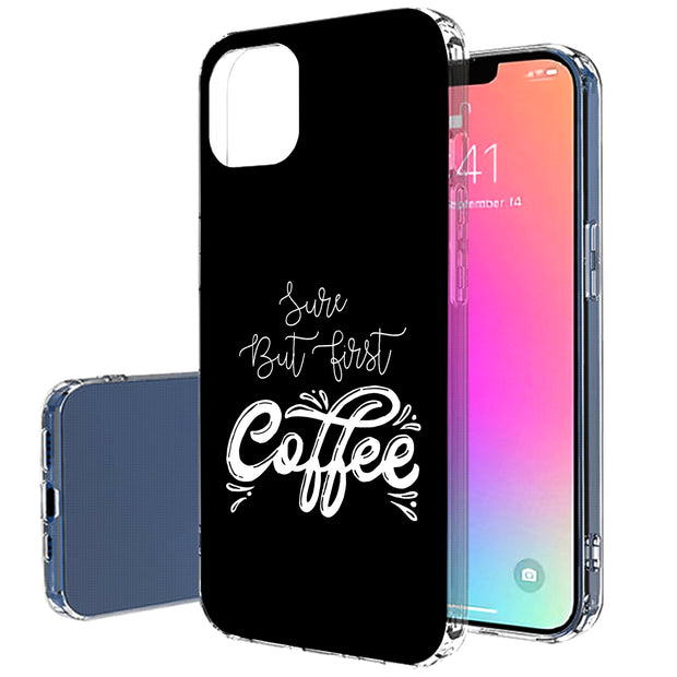 First Coffee Print Slim Cover For Apple iPhone  (16,15,14,13,12, SE, Pro, Max, Plus), Print in USA