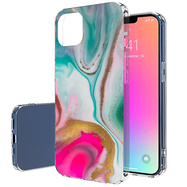 Colorful Marble Print Slim Cover For Apple iPhone  (16,15,14,13,12, SE, Pro, Max, Plus), Print in USA