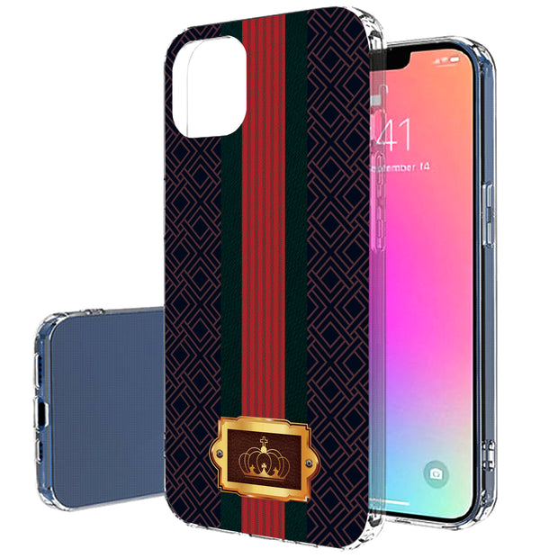 Royal Ribbon Print Slim Cover For Apple iPhone  (16,15,14,13,12, SE, Pro, Max, Plus), Print in USA