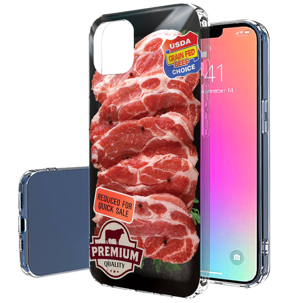 Beef Print Slim Cover For Apple iPhone  (16,15,14,13,12, SE, Pro, Max, Plus), Print in USA