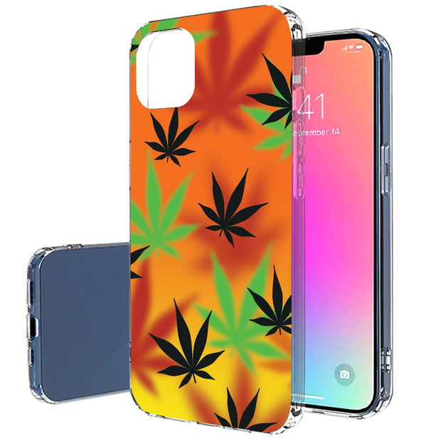 Color Marijuana Print Slim Cover For Apple iPhone  (16,15,14,13,12, SE, Pro, Max, Plus), Print in USA