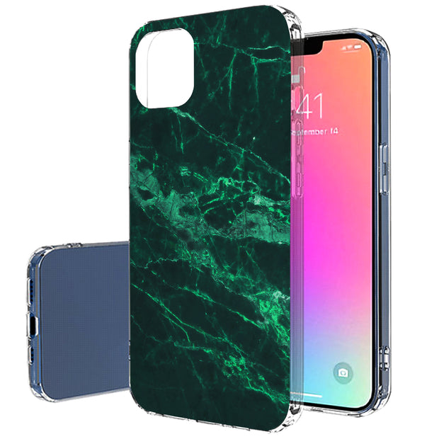 Green Marble Print Slim Cover For Apple iPhone  (16,15,14,13,12, SE, Pro, Max, Plus), Print in USA