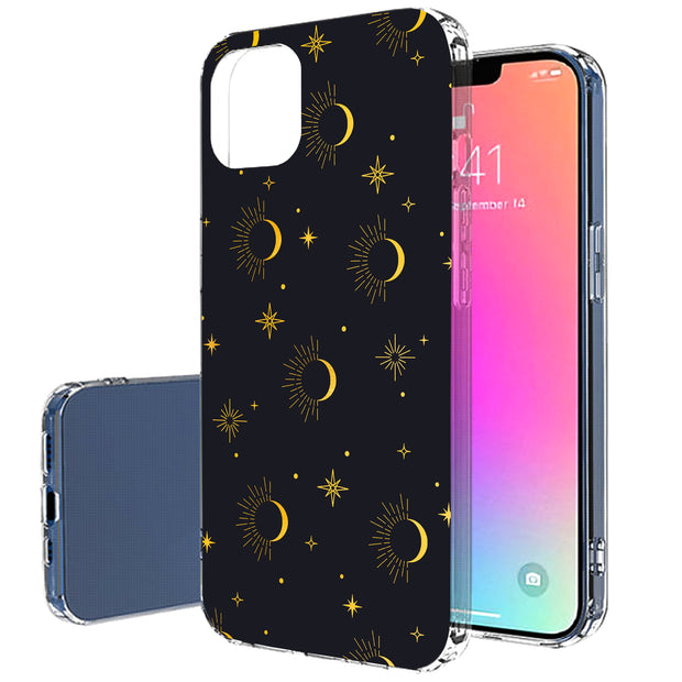 Moon Sun Stars Print Slim Cover For Apple iPhone  (16,15,14,13,12, SE, Pro, Max, Plus), Print in USA