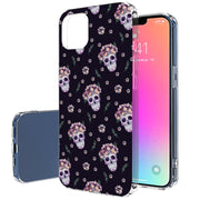 Skull Floral 1 Print Slim Cover For Apple iPhone  (16,15,14,13,12, SE, Pro, Max, Plus), Print in USA