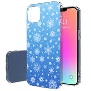 Blue Snowflakes Print Slim Cover For Apple iPhone  (16,15,14,13,12, SE, Pro, Max, Plus), Print in USA