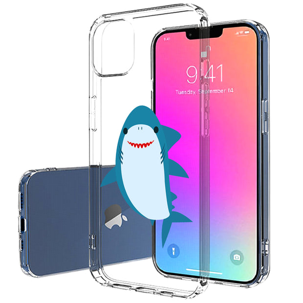 Cute Baby Shark Print Slim Cover For Apple iPhone  (16,15,14,13,12, SE, Pro, Max, Plus), Print in USA