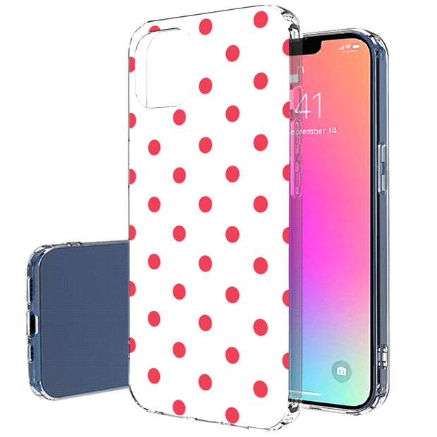 Dots White Print Slim Cover For Apple iPhone  (16,15,14,13,12, SE, Pro, Max, Plus), Print in USA
