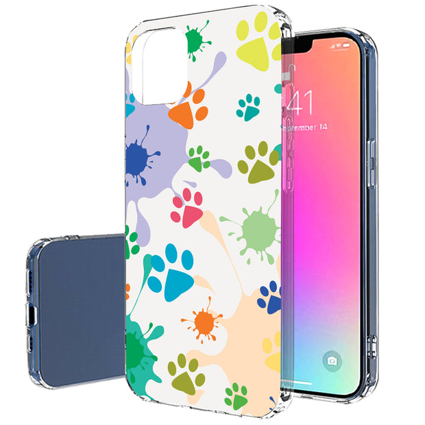 Paw Color  Print Slim Cover For Apple iPhone  (16,15,14,13,12, SE, Pro, Max, Plus), Print in USA