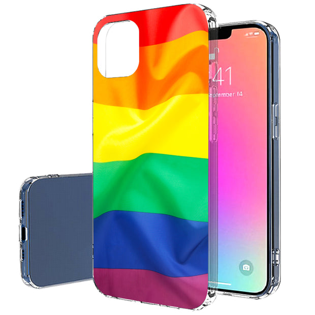 Rainbow LGBTQ Print Slim Cover For Apple iPhone  (16,15,14,13,12, SE, Pro, Max, Plus), Print in USA