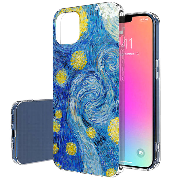 Starry Night Print Slim Cover For Apple iPhone  (16,15,14,13,12, SE, Pro, Max, Plus), Print in USA