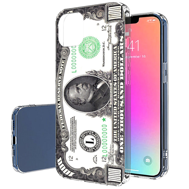 1,000 Dollars Print Slim Cover For Apple iPhone  (16,15,14,13,12, SE, Pro, Max, Plus), Print in USA