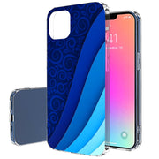 Blue Wavy Print Slim Cover For Apple iPhone  (16,15,14,13,12, SE, Pro, Max, Plus), Print in USA