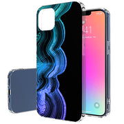 Blue Wavy 5 Print Slim Cover For Apple iPhone  (16,15,14,13,12, SE, Pro, Max, Plus), Print in USA